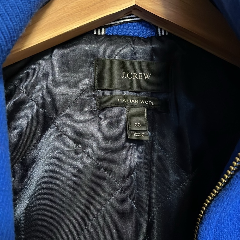 J.Crew Coat Italian Wool Cocoon Royal Blue Jacket Winter Sz 00 high quality - Picture 5 of 11